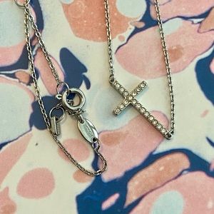 Fossil cross necklace